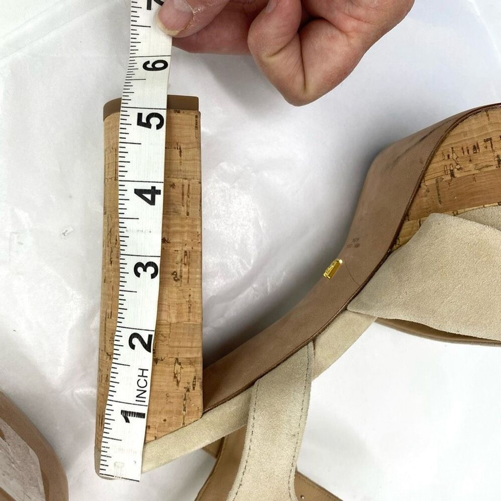 Veronica Beard 'Lucille' Suede Platform Heel Sandals, Cream Ecru Strappy Women’s - Picture 9 of 14